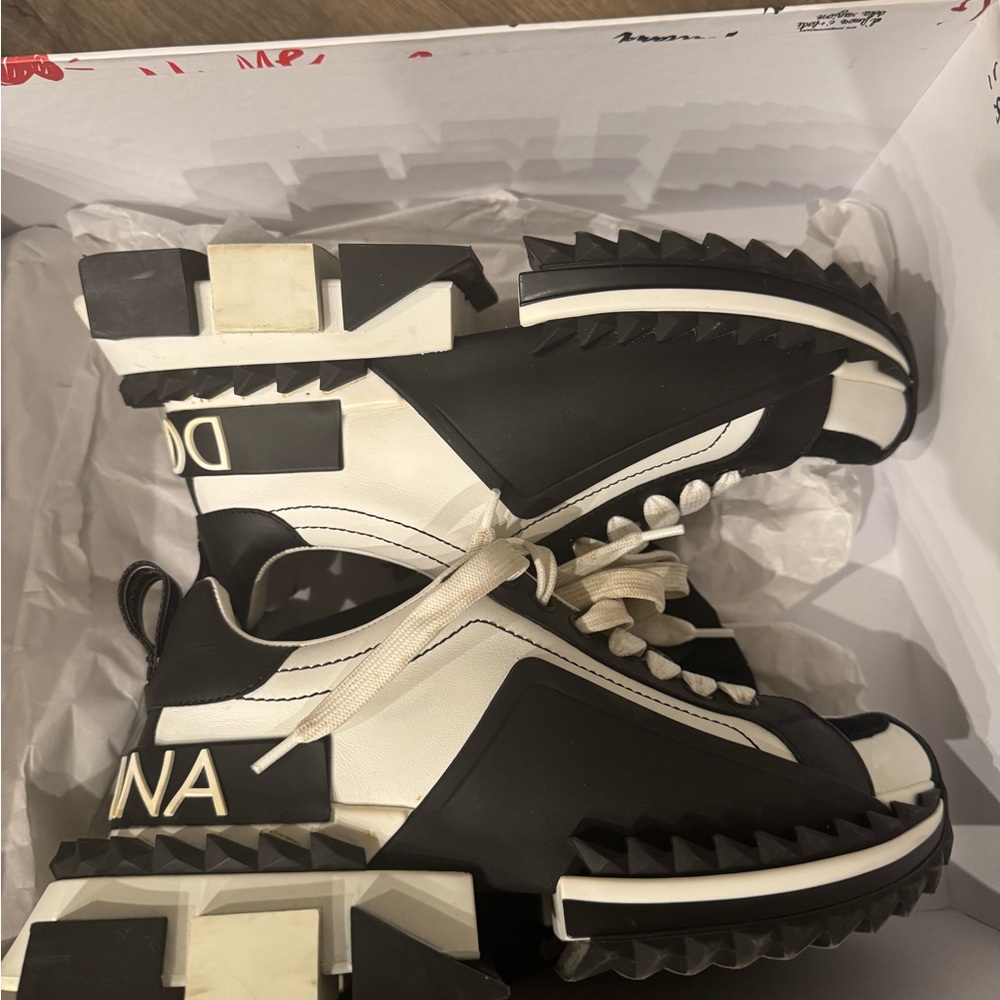Dolce & Gabbana Black and White Chunky Sneakers